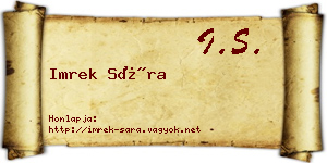 Imrek Sára névjegykártya